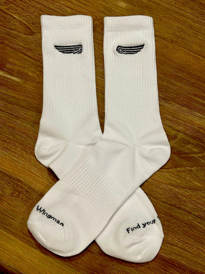 Wingman Classic Crew Socks – White