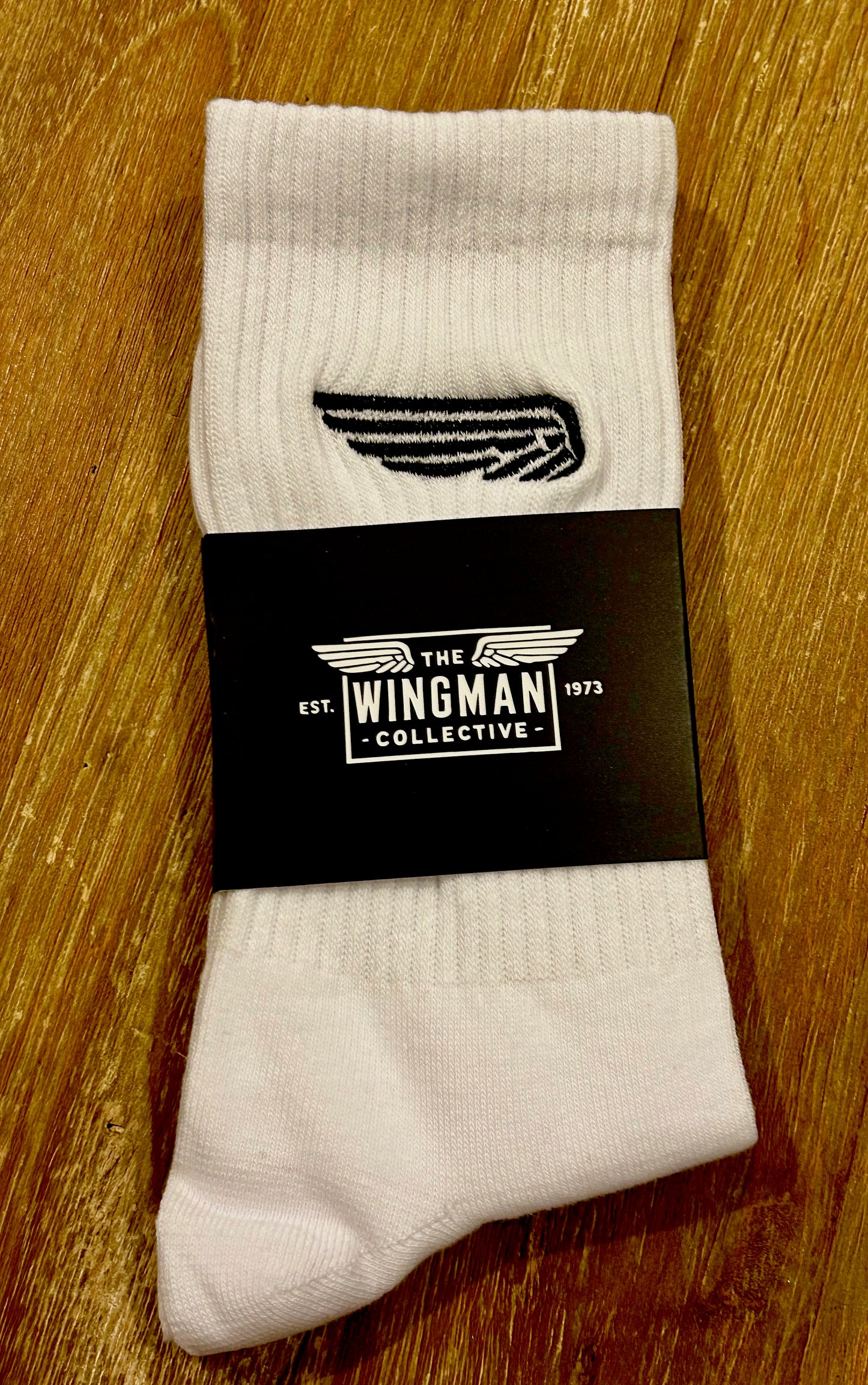 Wingman Classic Crew Socks – White